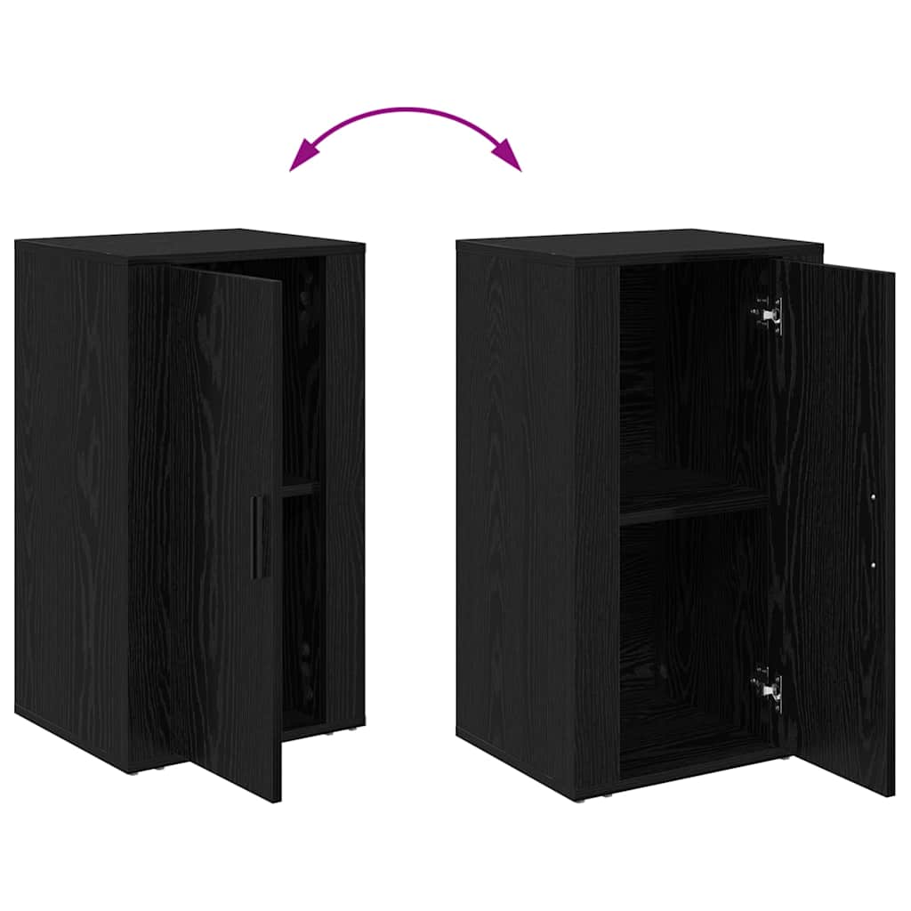 Dressoir Zwart Eiken 40 x 33 x 70 cm Bewerkt hout is nu te koop bij PeponiXL, paradijselijk wonen!