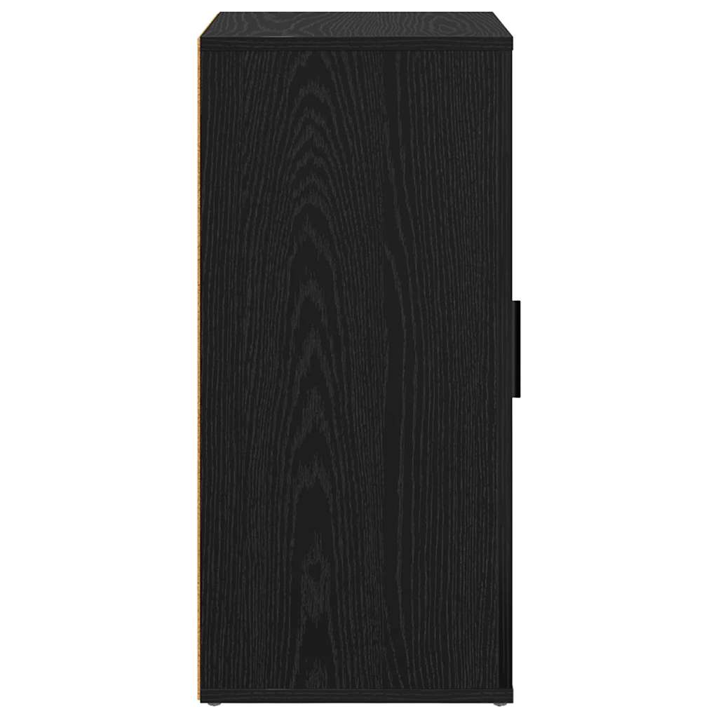 Dressoir Zwart Eiken 40 x 33 x 70 cm Bewerkt hout is nu te koop bij PeponiXL, paradijselijk wonen!