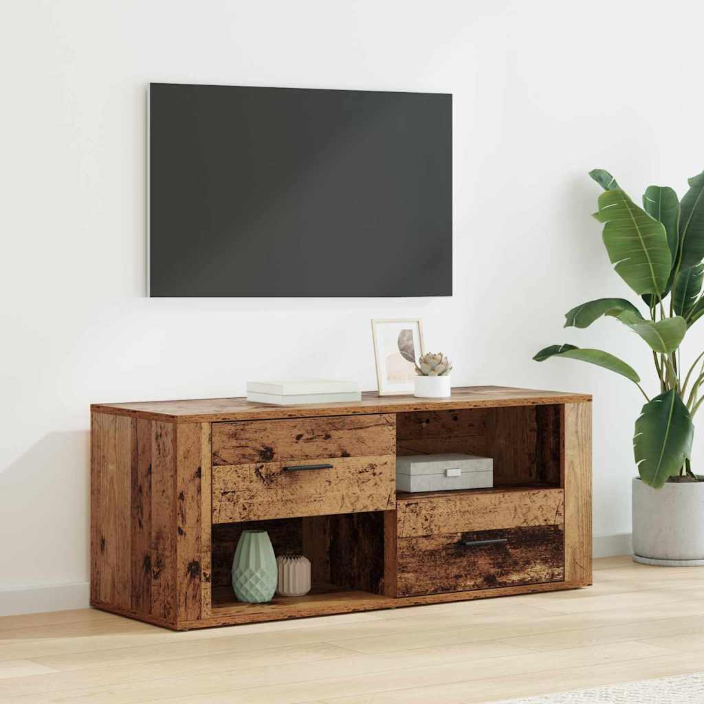 TV-kast met lade Oud Hout 100 x 35 x 40 cm Bewerkt hout is nu te koop bij PeponiXL, paradijselijk wonen!