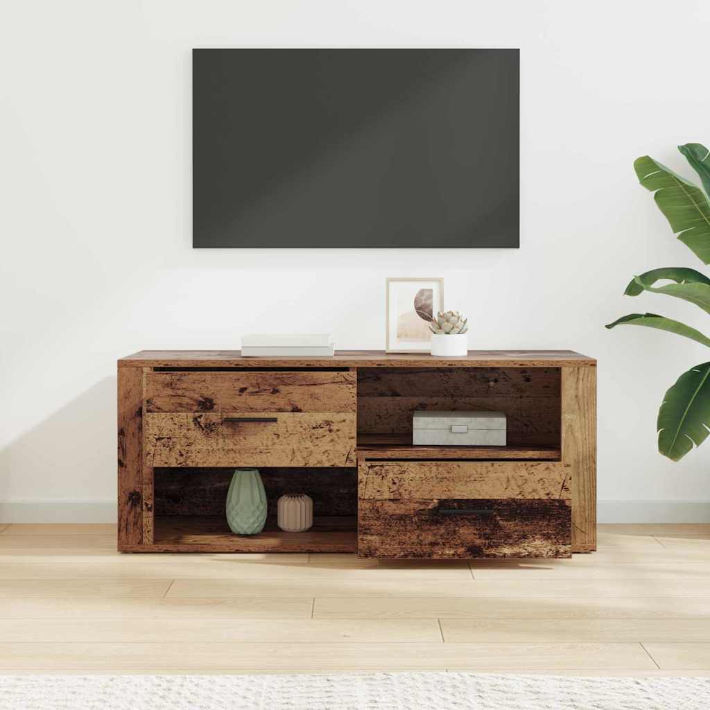 TV-kast met lade Oud Hout 100 x 35 x 40 cm Bewerkt hout is nu te koop bij PeponiXL, paradijselijk wonen!