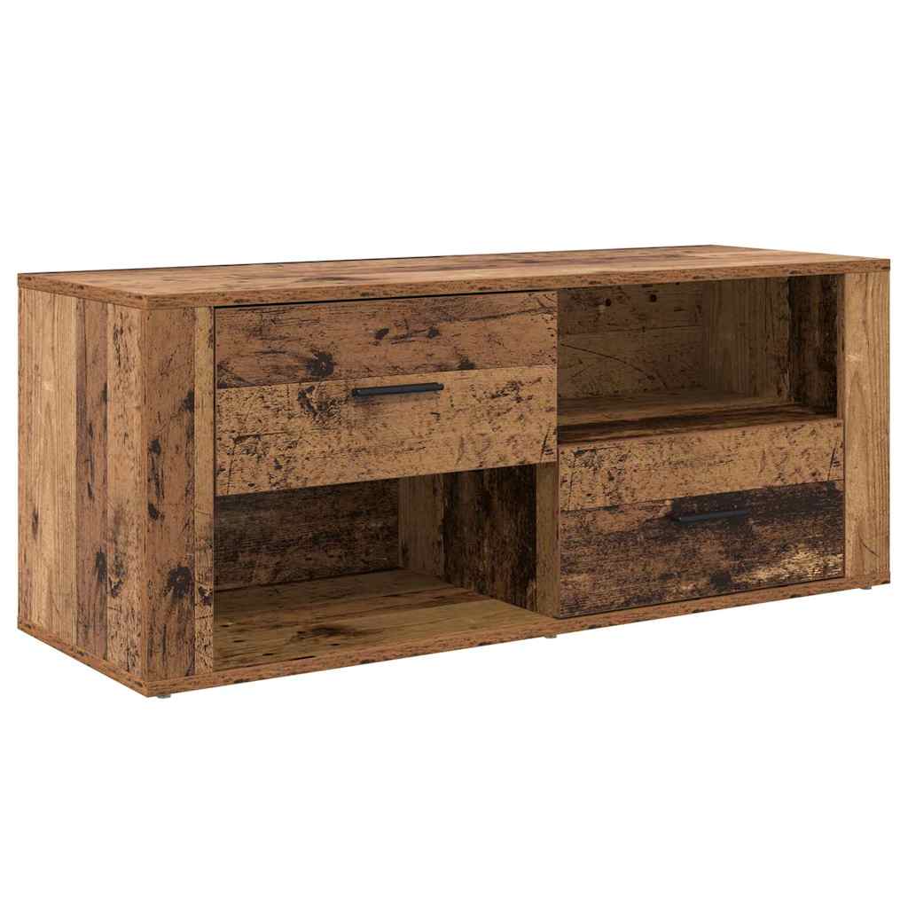 TV-kast met lade Oud Hout 100 x 35 x 40 cm Bewerkt hout is nu te koop bij PeponiXL, paradijselijk wonen!