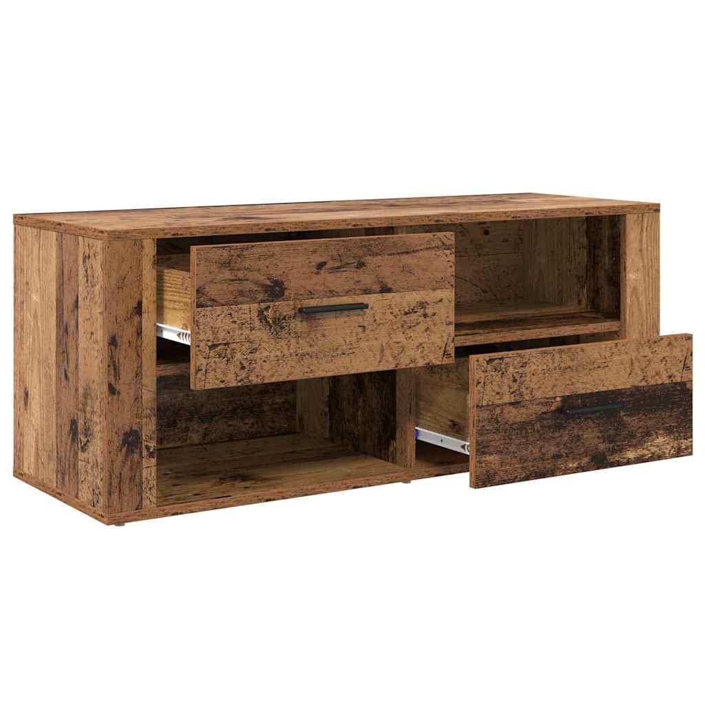 TV-kast met lade Oud Hout 100 x 35 x 40 cm Bewerkt hout is nu te koop bij PeponiXL, paradijselijk wonen!