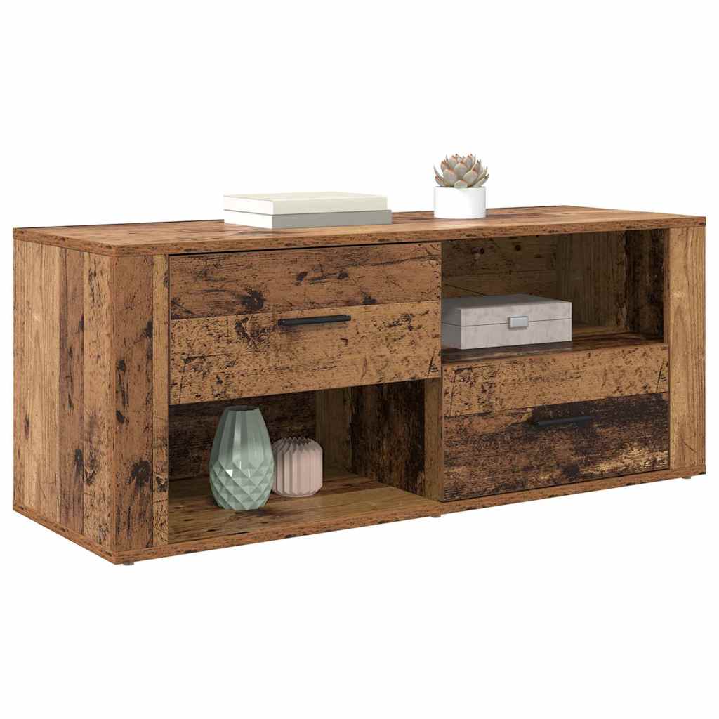 TV-kast met lade Oud Hout 100 x 35 x 40 cm Bewerkt hout is nu te koop bij PeponiXL, paradijselijk wonen!