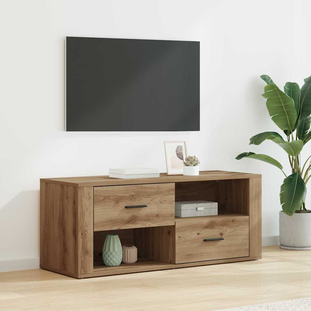 TV-kast met lade Artisan Eiken 100 x 35 x 40 cm Bewerkt hout is nu te koop bij PeponiXL, paradijselijk wonen!