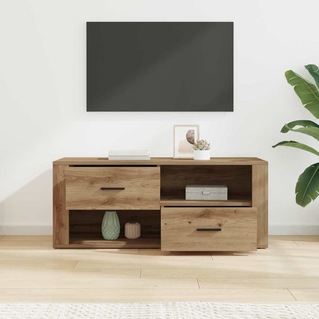 TV-kast met lade Artisan Eiken 100 x 35 x 40 cm Bewerkt hout is nu te koop bij PeponiXL, paradijselijk wonen!