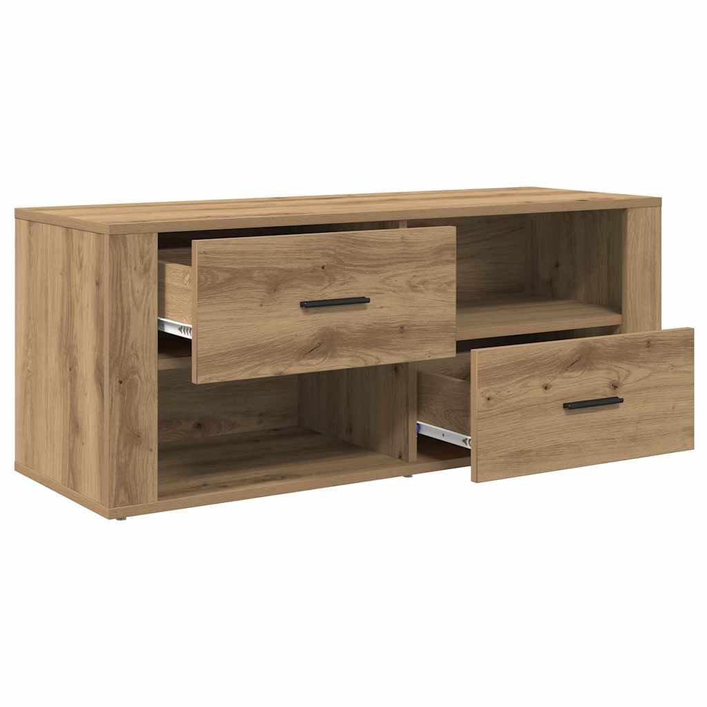 TV-kast met lade Artisan Eiken 100 x 35 x 40 cm Bewerkt hout is nu te koop bij PeponiXL, paradijselijk wonen!