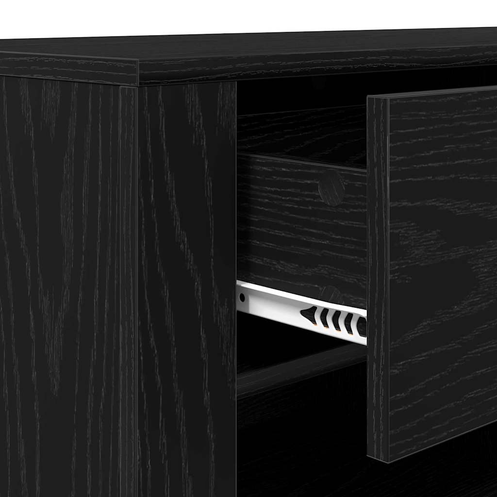 TV-kast met lade Zwart Eiken 100 x 35 x 40 cm Bewerkt hout is nu te koop bij PeponiXL, paradijselijk wonen!
