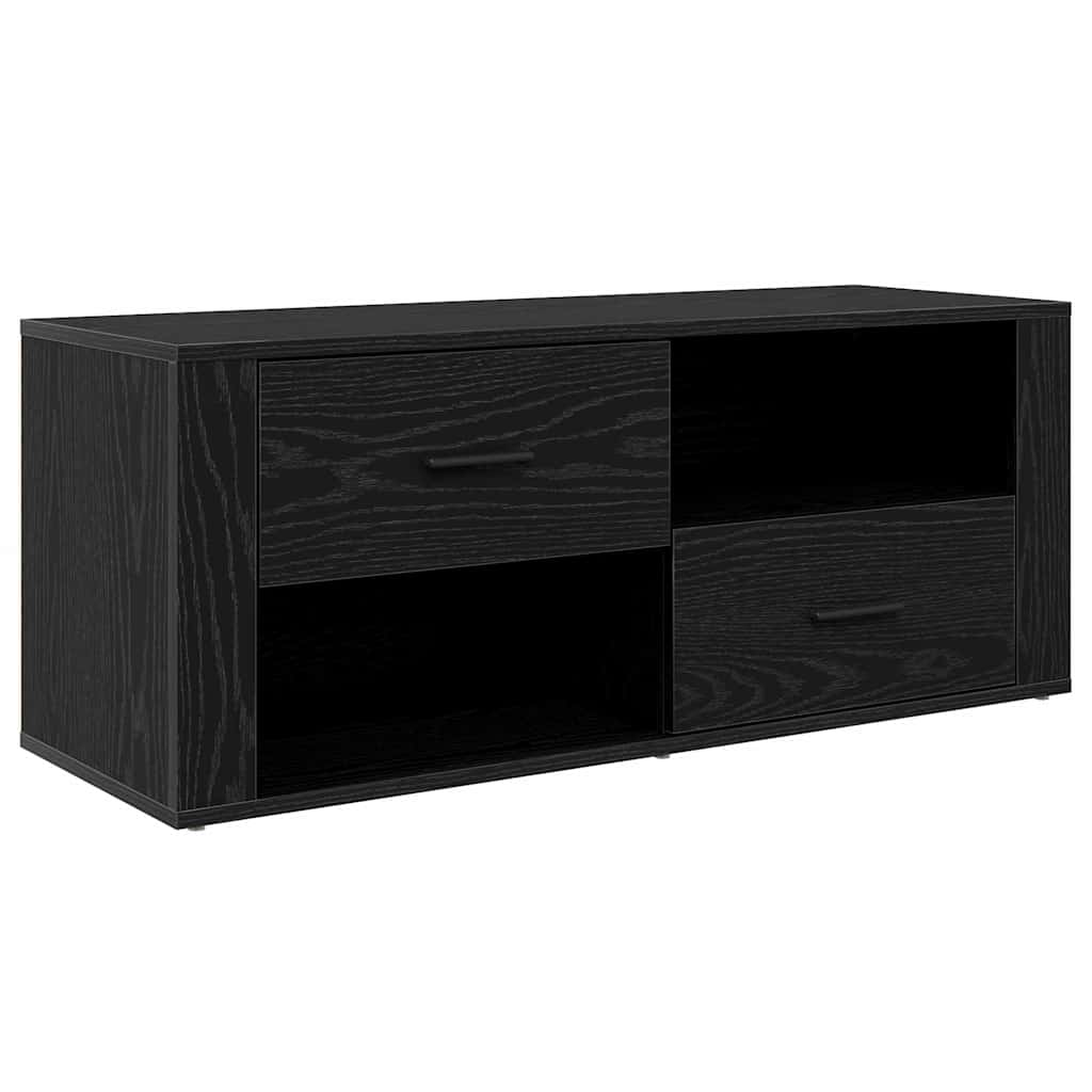 TV-kast met lade Zwart Eiken 100 x 35 x 40 cm Bewerkt hout is nu te koop bij PeponiXL, paradijselijk wonen!