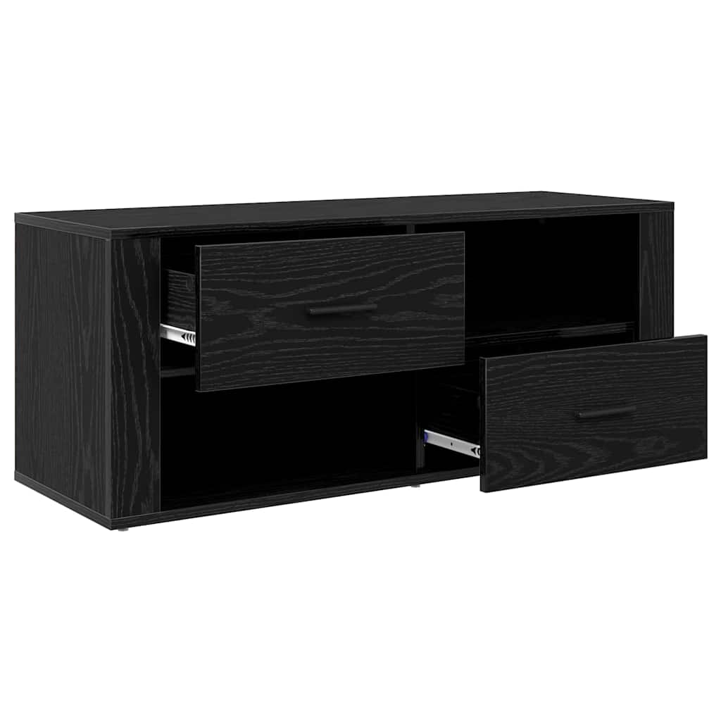 TV-kast met lade Zwart Eiken 100 x 35 x 40 cm Bewerkt hout is nu te koop bij PeponiXL, paradijselijk wonen!