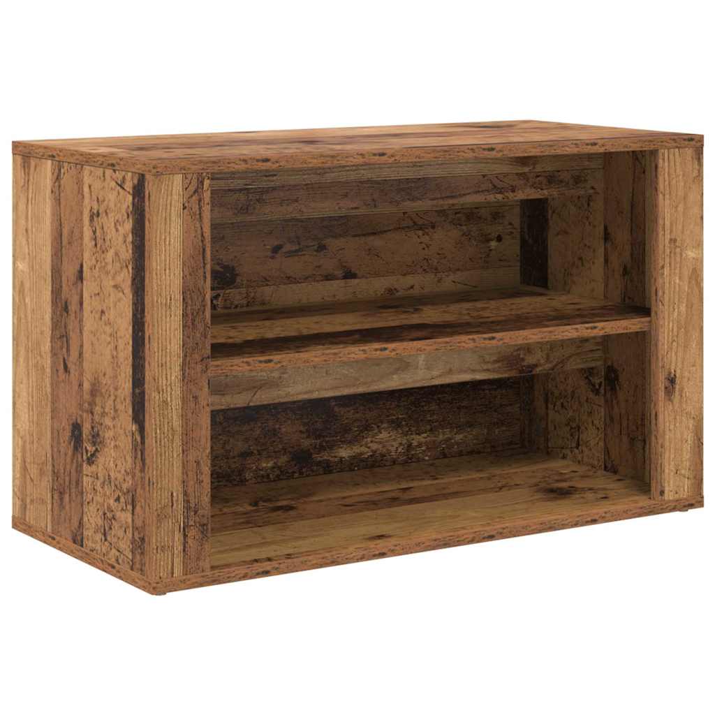 Schoenenrek met plank Oud hout 75 x 35 x 45 cm Bewerkt hout is nu te koop bij PeponiXL, paradijselijk wonen!