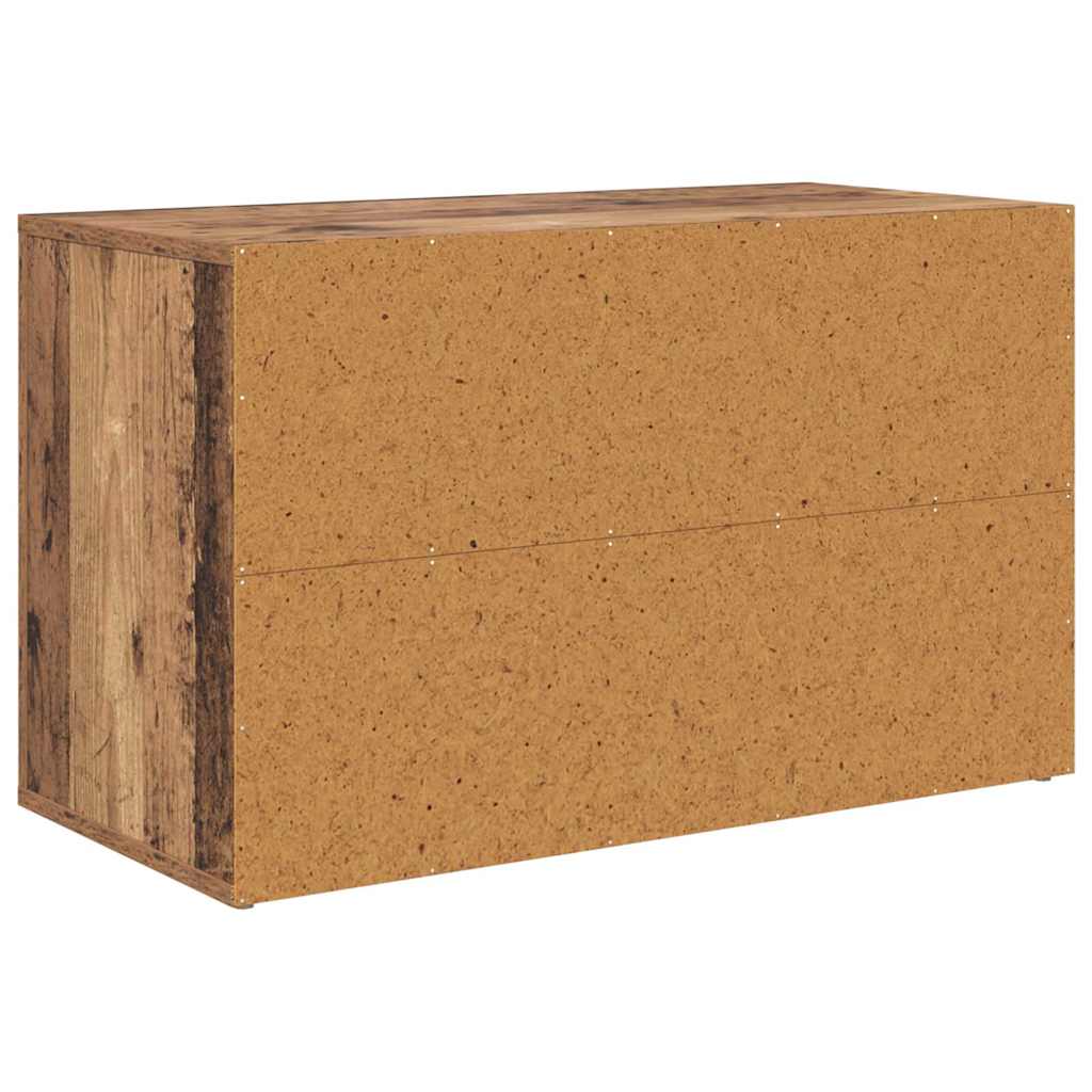 Schoenenrek met plank Oud hout 75 x 35 x 45 cm Bewerkt hout is nu te koop bij PeponiXL, paradijselijk wonen!