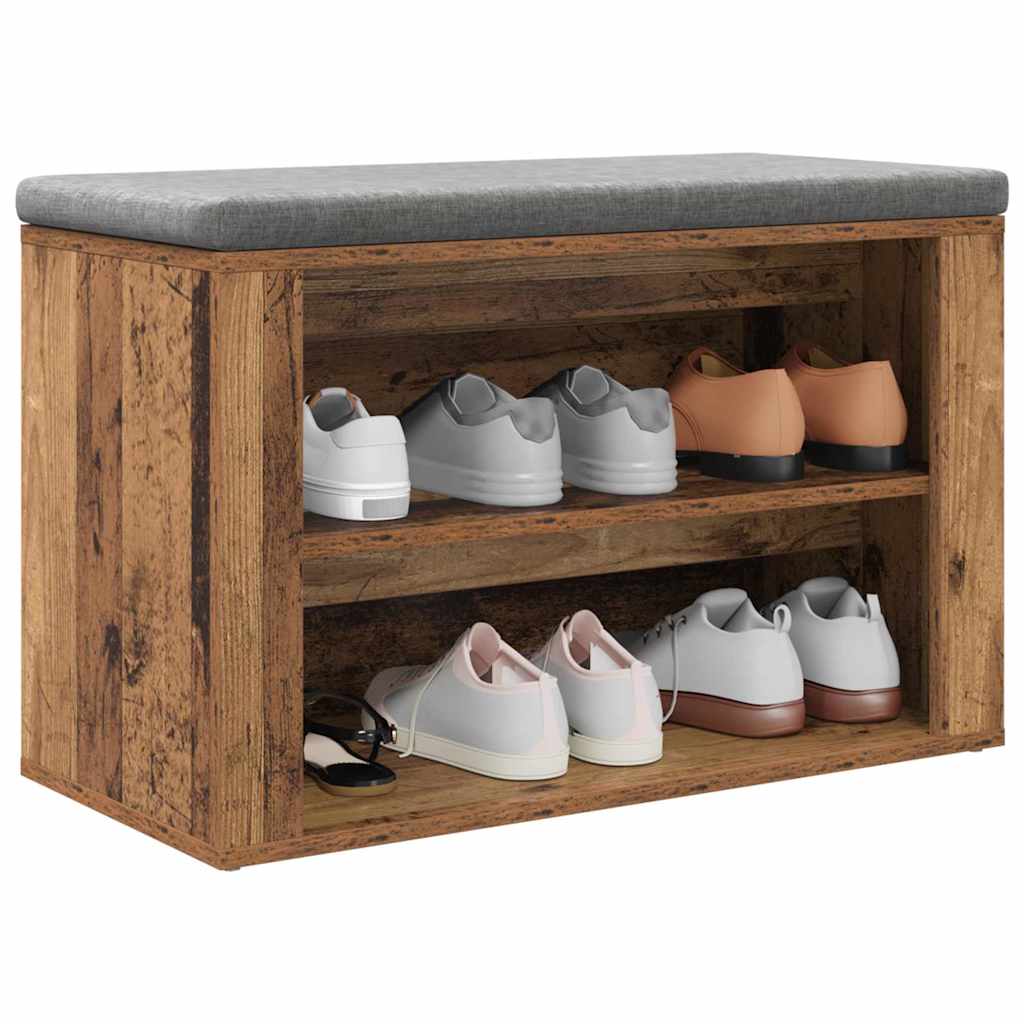 Schoenenrek met plank Oud hout 75 x 35 x 45 cm Bewerkt hout is nu te koop bij PeponiXL, paradijselijk wonen!