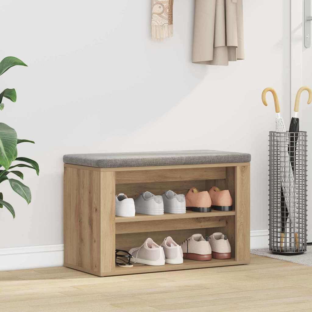 Schoenenrek met plank artisanaal eikenkleurig 75 x 35 x 45 cm is nu te koop bij PeponiXL, paradijselijk wonen!