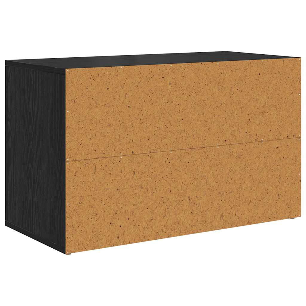 Schoenenrek met plank Zwart eiken 75 x 35 x 45 cm Bewerkt hout is nu te koop bij PeponiXL, paradijselijk wonen!