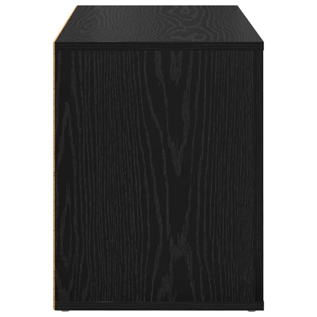 Schoenenrek met plank Zwart eiken 75 x 35 x 45 cm Bewerkt hout is nu te koop bij PeponiXL, paradijselijk wonen!