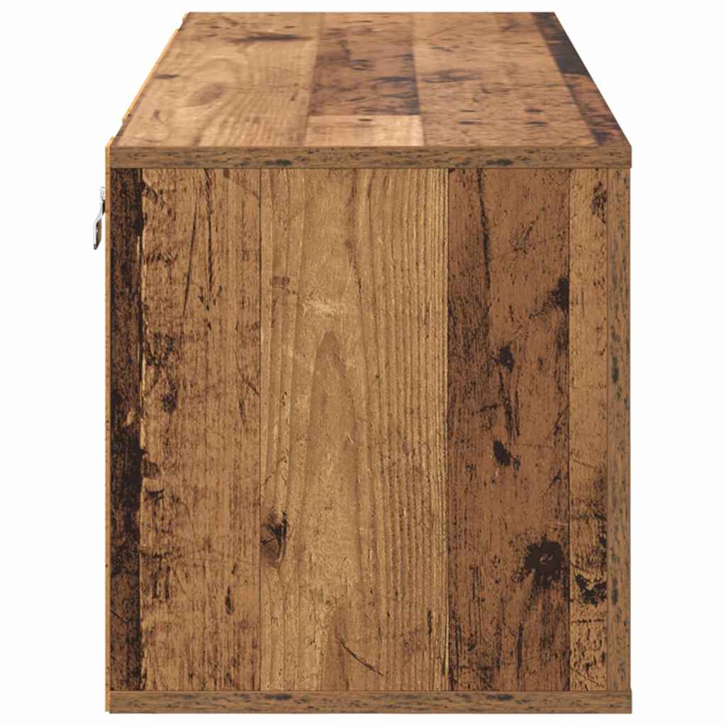 Schoenenkast met plank Oud hout 100 x 35 x 38 cm Bewerkt hout is nu te koop bij PeponiXL, paradijselijk wonen!