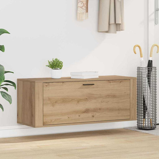 Schoenenkast met plank artisanaal eikenkleurig 100 x 35 x 38 cm is nu te koop bij PeponiXL, paradijselijk wonen!