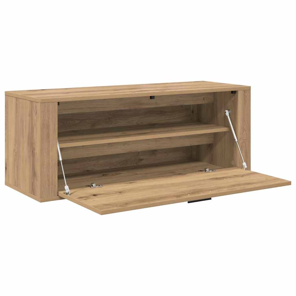 Schoenenkast met plank artisanaal eikenkleurig 100 x 35 x 38 cm is nu te koop bij PeponiXL, paradijselijk wonen!