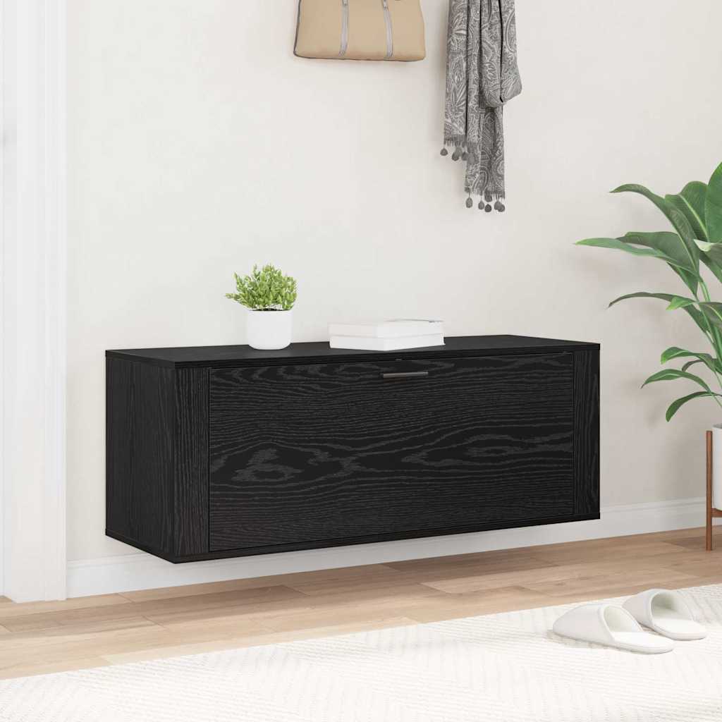 Schoenenkast Zwart eiken 100 x 35 x 38 cm Bewerkt hout is nu te koop bij PeponiXL, paradijselijk wonen!