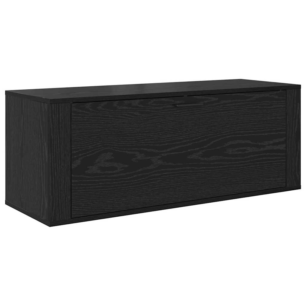 Schoenenkast Zwart eiken 100 x 35 x 38 cm Bewerkt hout is nu te koop bij PeponiXL, paradijselijk wonen!