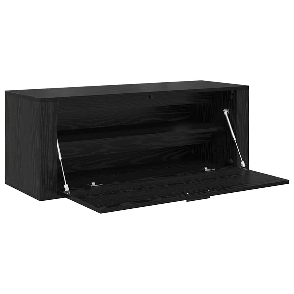 Schoenenkast Zwart eiken 100 x 35 x 38 cm Bewerkt hout is nu te koop bij PeponiXL, paradijselijk wonen!
