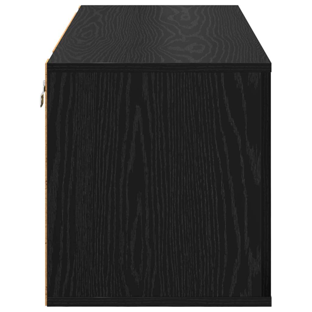 Schoenenkast Zwart eiken 100 x 35 x 38 cm Bewerkt hout is nu te koop bij PeponiXL, paradijselijk wonen!