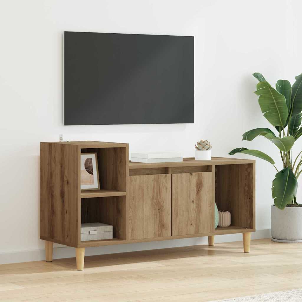 TV-kast Artisan Eiken 100 x 35 x 55 cm Bewerkt hout is nu te koop bij PeponiXL, paradijselijk wonen!