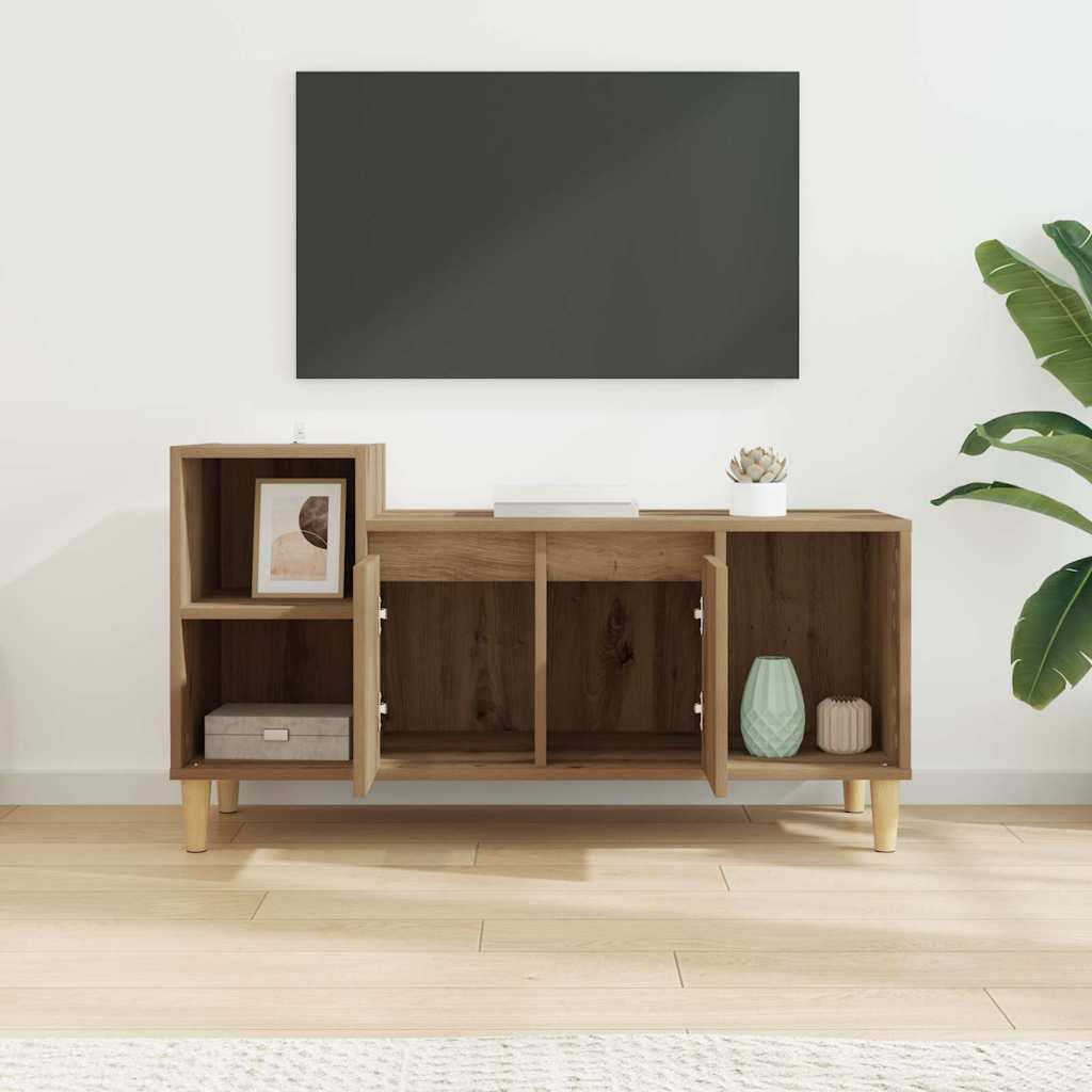 TV-kast Artisan Eiken 100 x 35 x 55 cm Bewerkt hout is nu te koop bij PeponiXL, paradijselijk wonen!