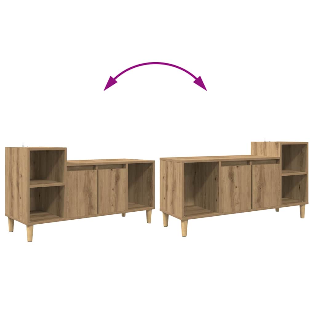 TV-kast Artisan Eiken 100 x 35 x 55 cm Bewerkt hout is nu te koop bij PeponiXL, paradijselijk wonen!