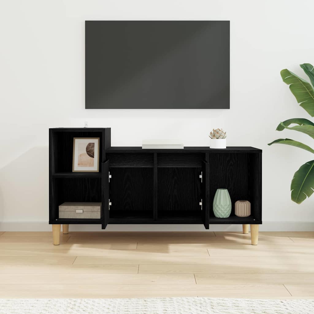 TV-kast Zwart Eiken 100 x 35 x 55 cm Bewerkt hout is nu te koop bij PeponiXL, paradijselijk wonen!