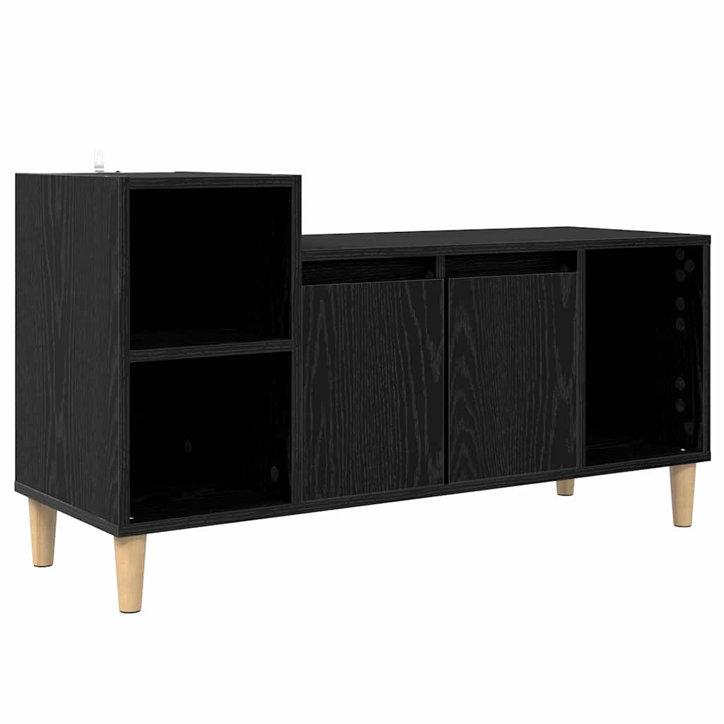 TV-kast Zwart Eiken 100 x 35 x 55 cm Bewerkt hout is nu te koop bij PeponiXL, paradijselijk wonen!