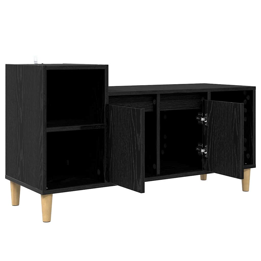 TV-kast Zwart Eiken 100 x 35 x 55 cm Bewerkt hout is nu te koop bij PeponiXL, paradijselijk wonen!