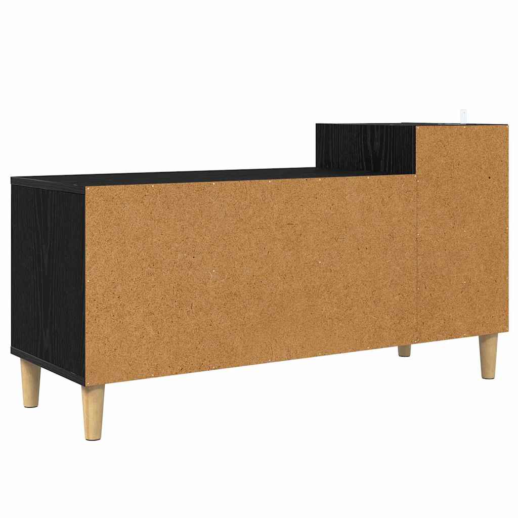 TV-kast Zwart Eiken 100 x 35 x 55 cm Bewerkt hout is nu te koop bij PeponiXL, paradijselijk wonen!