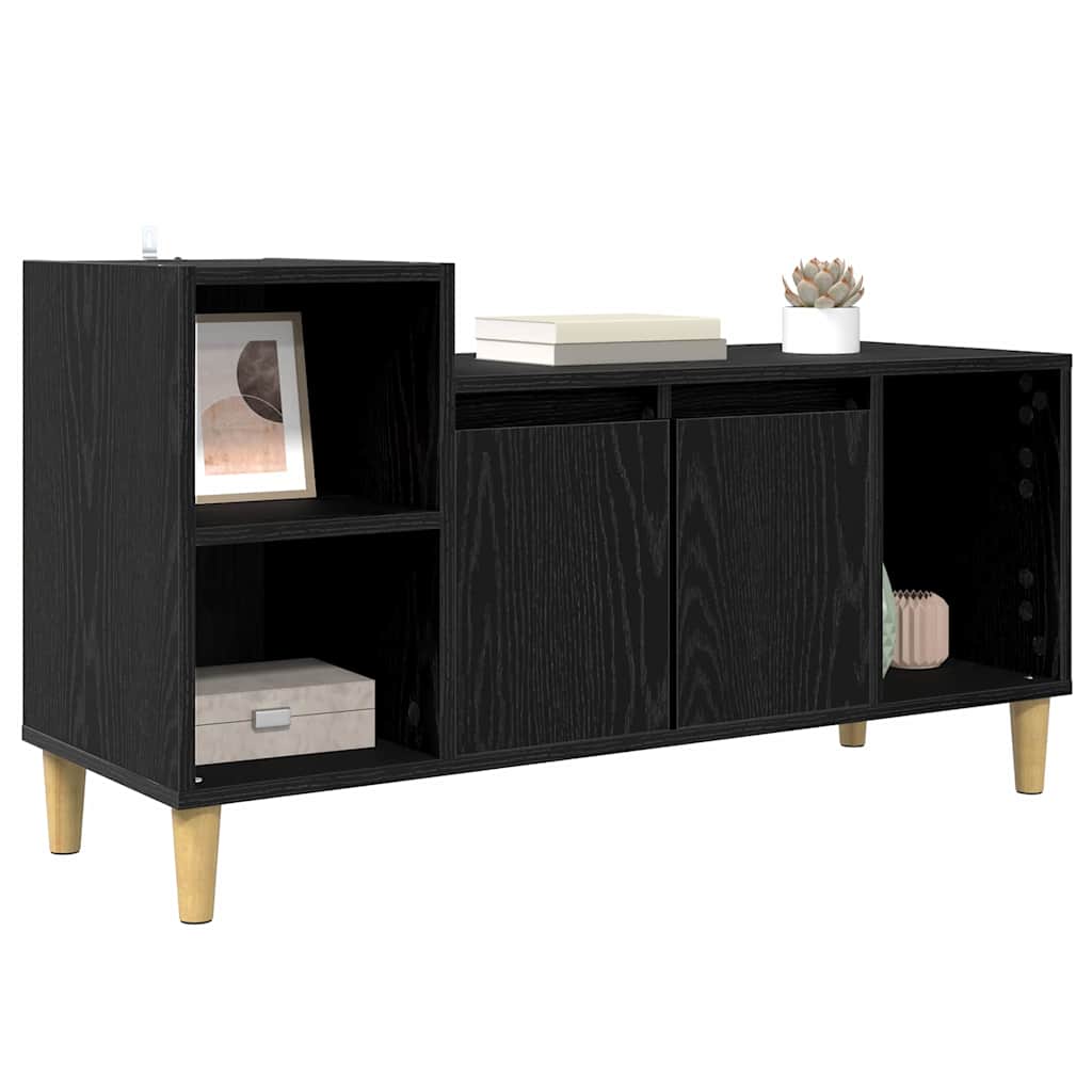 TV-kast Zwart Eiken 100 x 35 x 55 cm Bewerkt hout is nu te koop bij PeponiXL, paradijselijk wonen!