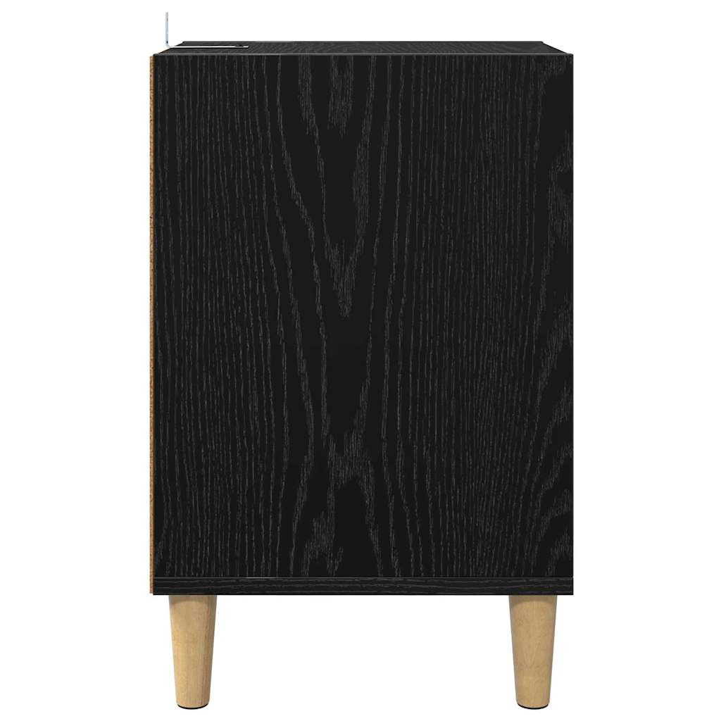 TV-kast Zwart Eiken 100 x 35 x 55 cm Bewerkt hout is nu te koop bij PeponiXL, paradijselijk wonen!