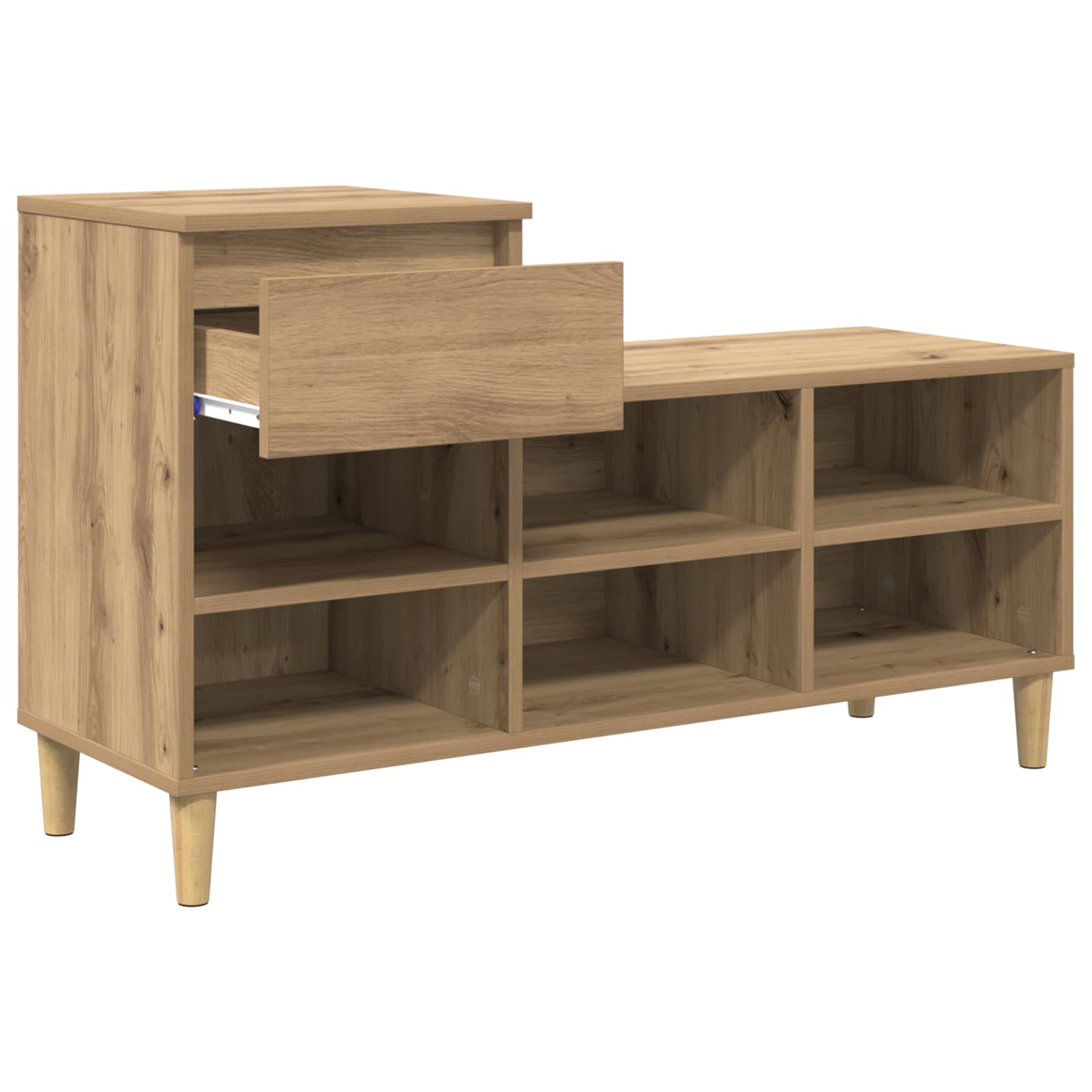 Schoenenkast 102 x 36 x 60 cm Bewerkt hout Artisan Eiken is nu te koop bij PeponiXL, paradijselijk wonen!