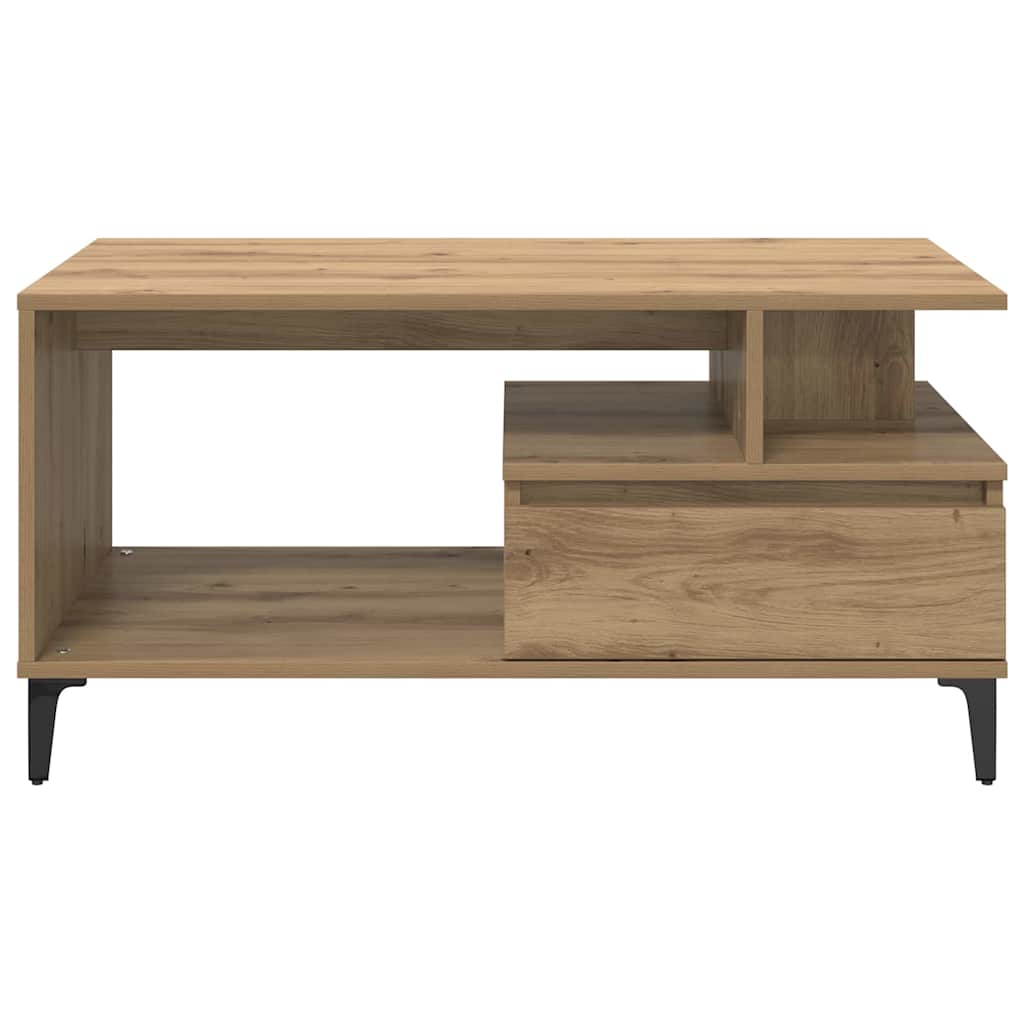 Salontafel met lade Artisan Eiken 90 x 49 x 45 cm Bewerkt hout is nu te koop bij PeponiXL, paradijselijk wonen!