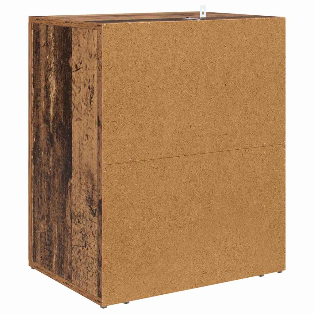 Nachtkastje met lade Oudhout 35 x 50 x 60 cm Bewerkt hout is nu te koop bij PeponiXL, paradijselijk wonen!