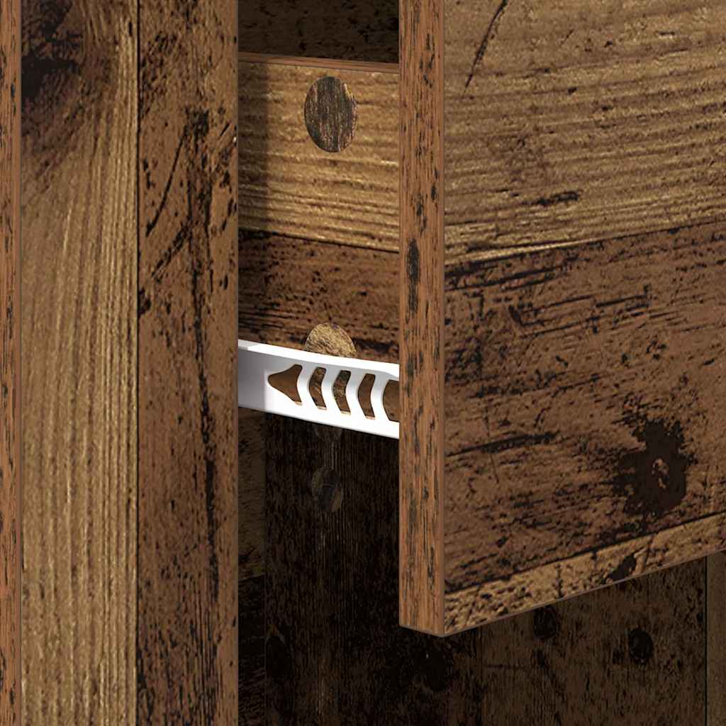 Nachtkastje met lade Oudhout 35 x 50 x 60 cm Bewerkt hout is nu te koop bij PeponiXL, paradijselijk wonen!