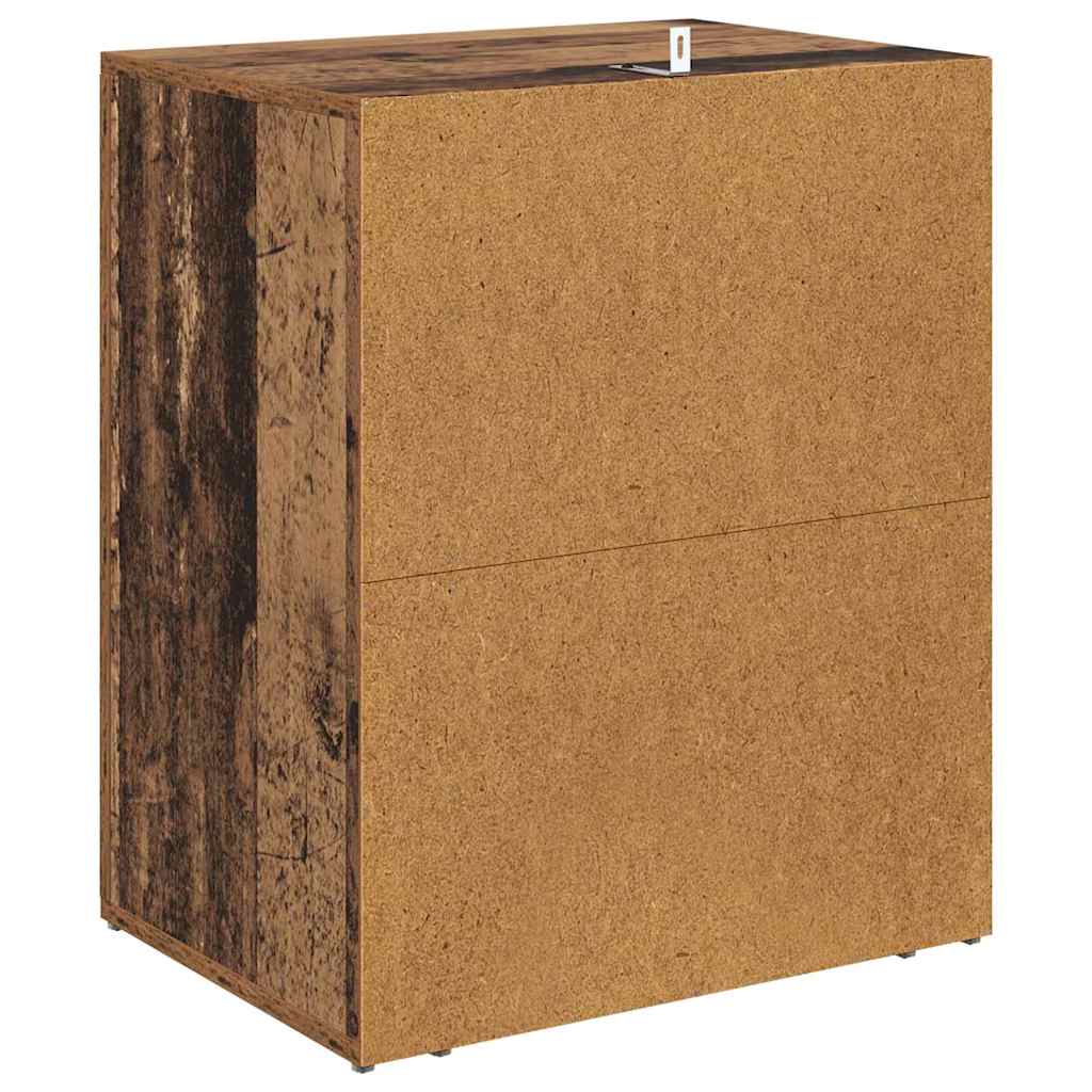 Nachtkastje met lade Oudhout 35 x 50 x 60 cm Bewerkt hout is nu te koop bij PeponiXL, paradijselijk wonen!