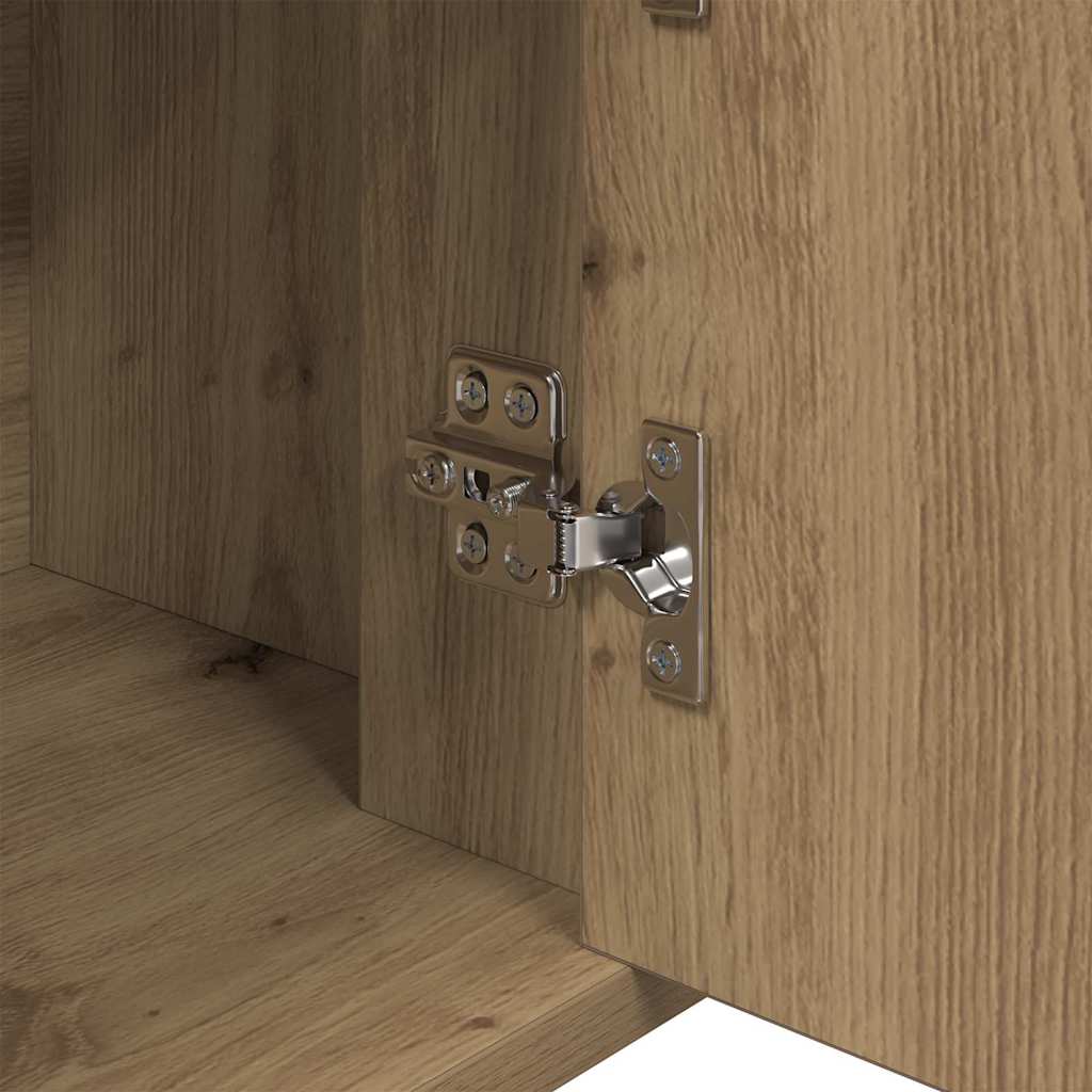 Dressoir artisanaal eikenkleurig 80 x 30 x 60 cm Bewerkt hout is nu te koop bij PeponiXL, paradijselijk wonen!