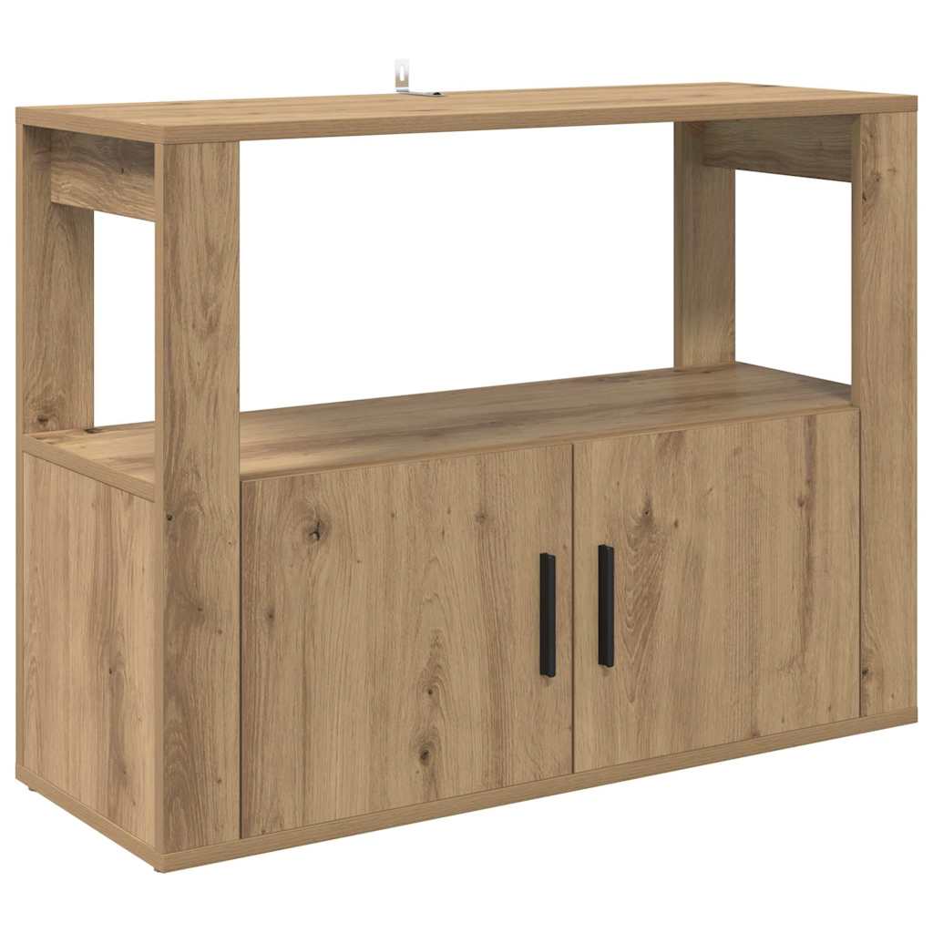 Dressoir artisanaal eikenkleurig 80 x 30 x 60 cm Bewerkt hout is nu te koop bij PeponiXL, paradijselijk wonen!