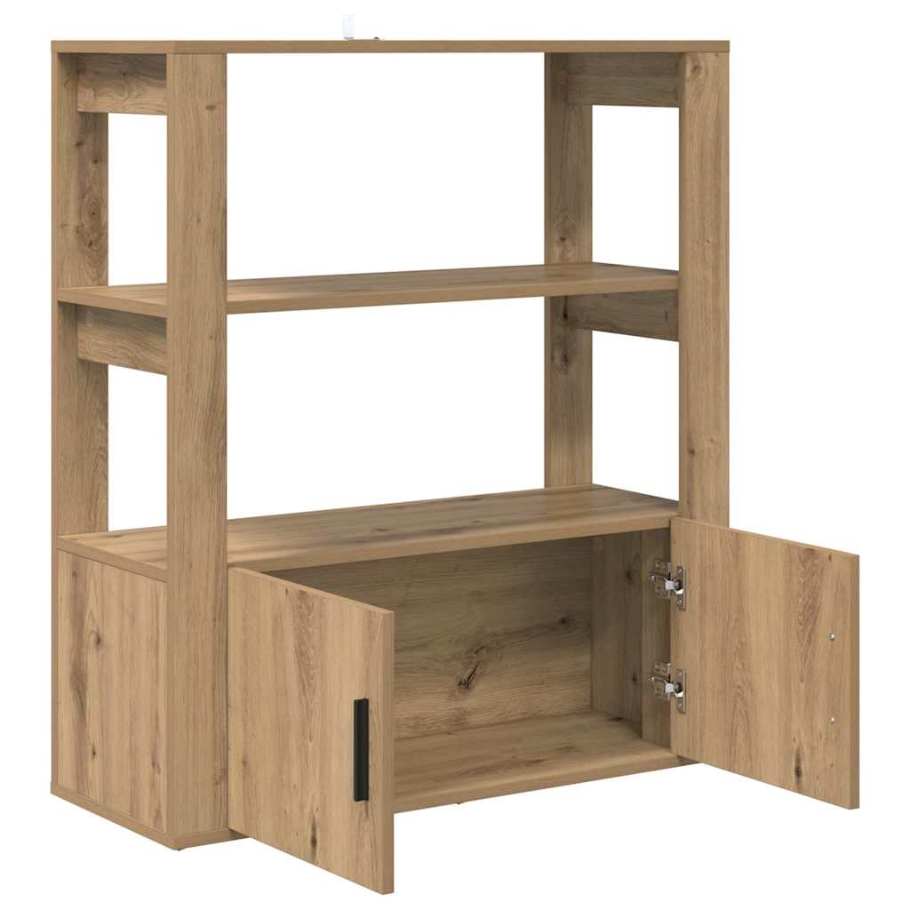 Dressoir artisanaal eikenkleurig 30 x 80 x 90 cm Bewerkt hout is nu te koop bij PeponiXL, paradijselijk wonen!