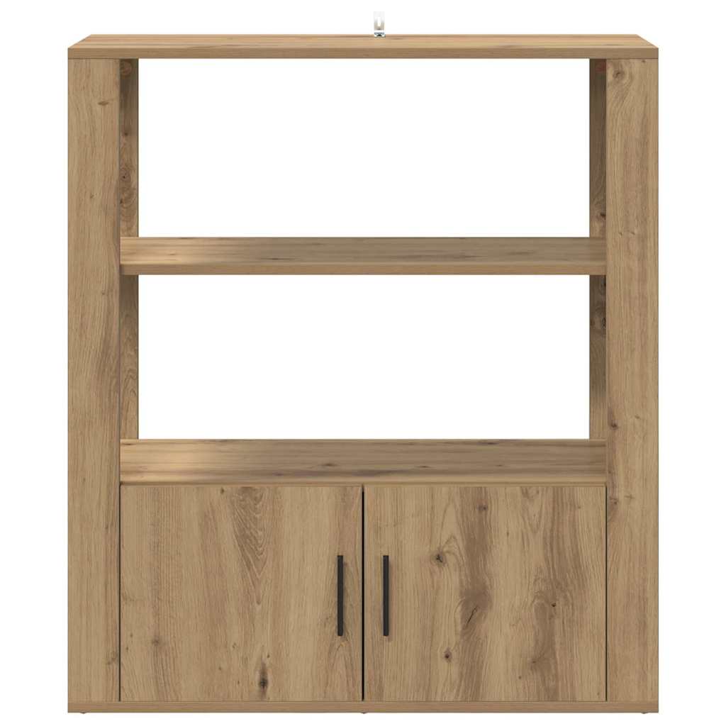 Dressoir artisanaal eikenkleurig 30 x 80 x 90 cm Bewerkt hout is nu te koop bij PeponiXL, paradijselijk wonen!
