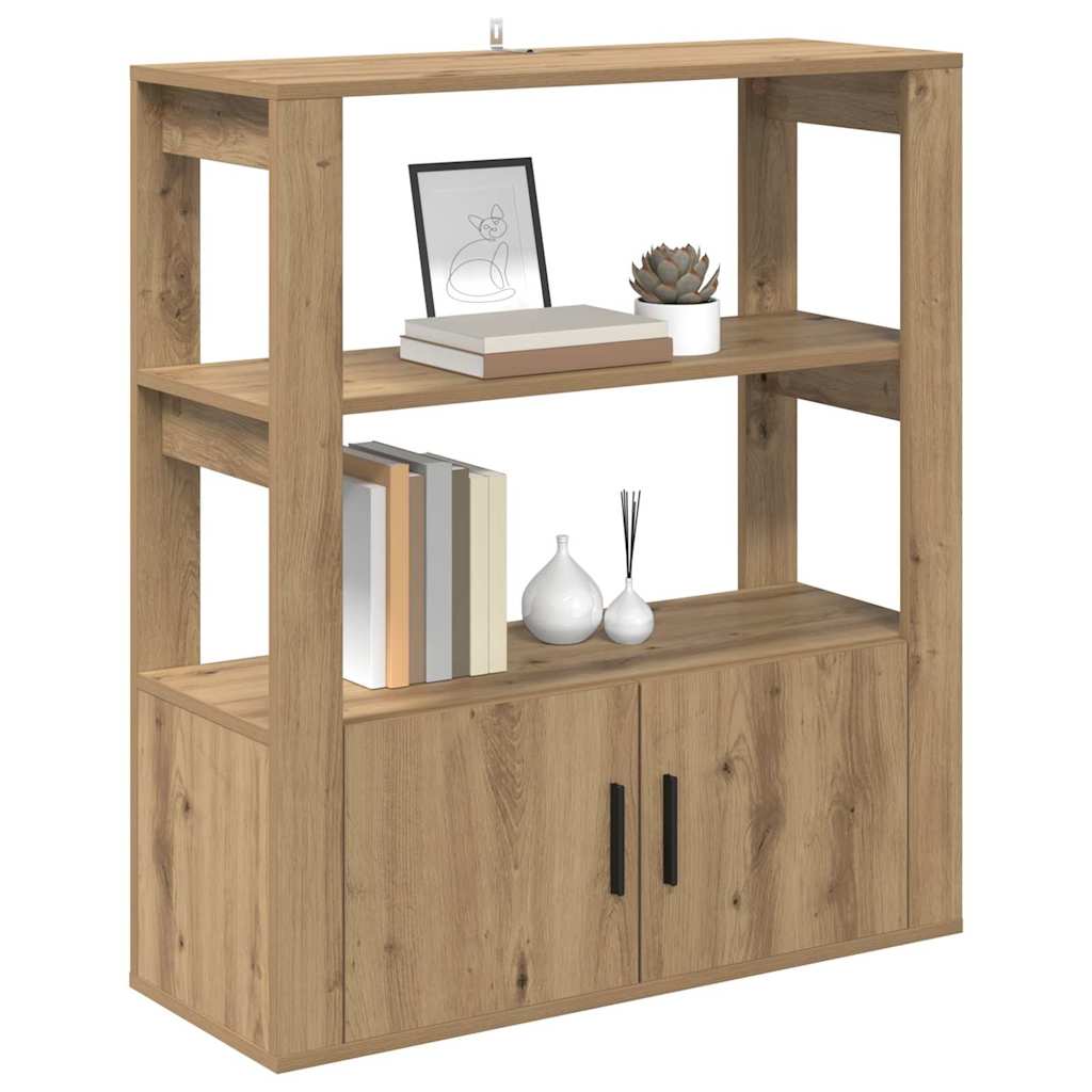 Dressoir artisanaal eikenkleurig 30 x 80 x 90 cm Bewerkt hout is nu te koop bij PeponiXL, paradijselijk wonen!