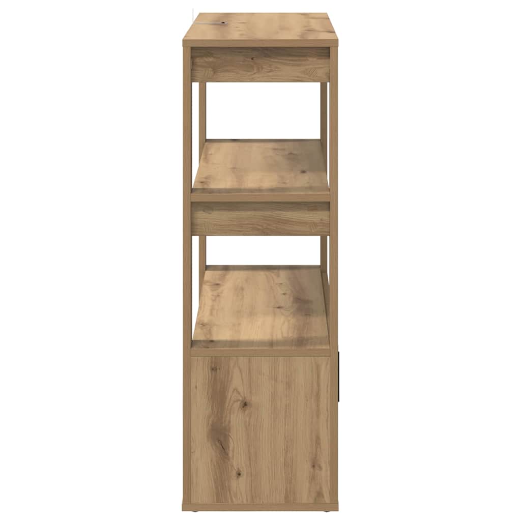 Dressoir artisanaal eikenkleurig 30 x 80 x 90 cm Bewerkt hout is nu te koop bij PeponiXL, paradijselijk wonen!