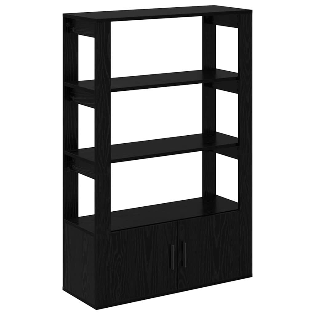 Dressoir Zwart eiken 30 x 80 x 119,5 cm Bewerkt hout is nu te koop bij PeponiXL, paradijselijk wonen!