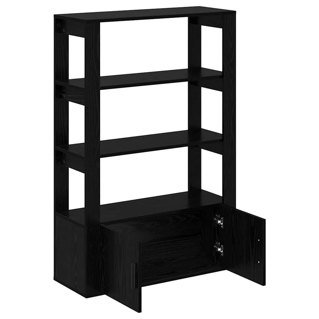 Dressoir Zwart eiken 30 x 80 x 119,5 cm Bewerkt hout is nu te koop bij PeponiXL, paradijselijk wonen!