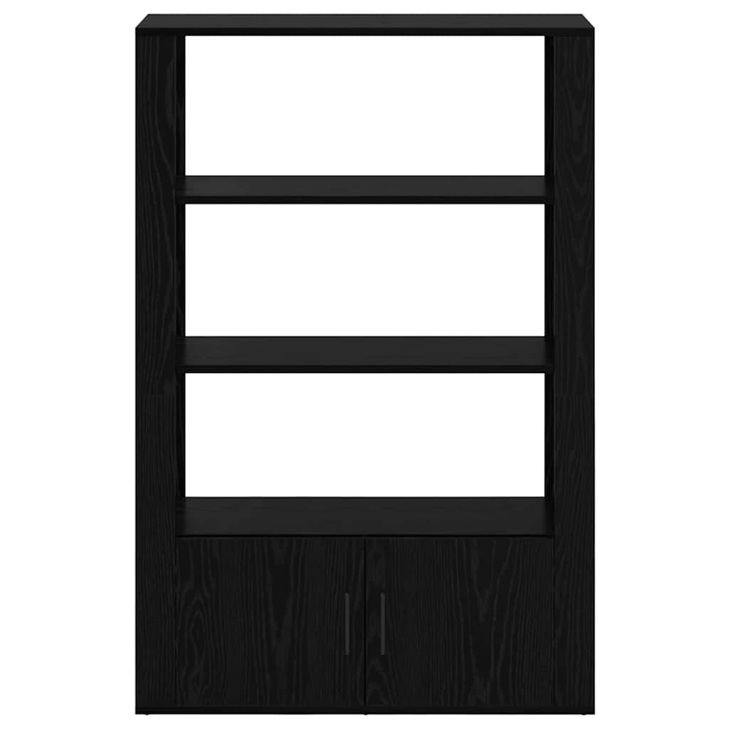 Dressoir Zwart eiken 30 x 80 x 119,5 cm Bewerkt hout is nu te koop bij PeponiXL, paradijselijk wonen!