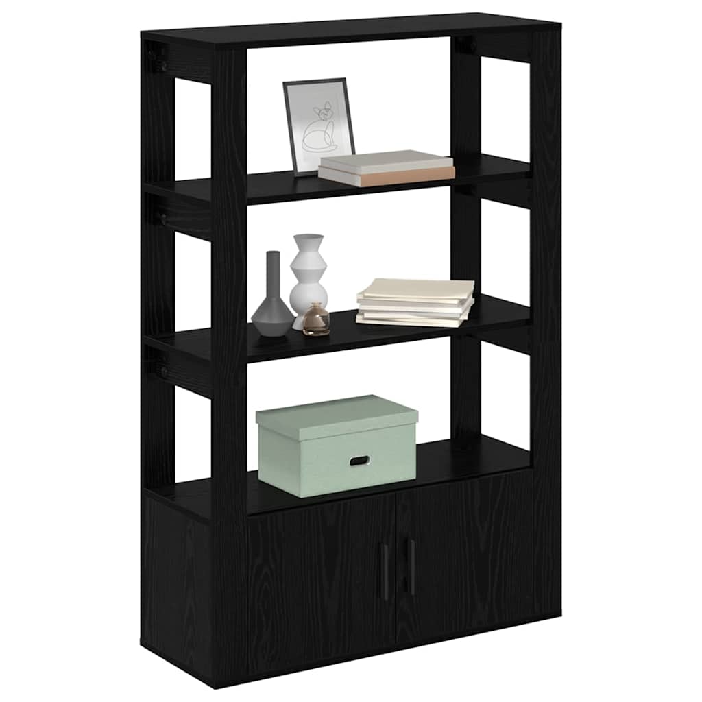 Dressoir Zwart eiken 30 x 80 x 119,5 cm Bewerkt hout is nu te koop bij PeponiXL, paradijselijk wonen!